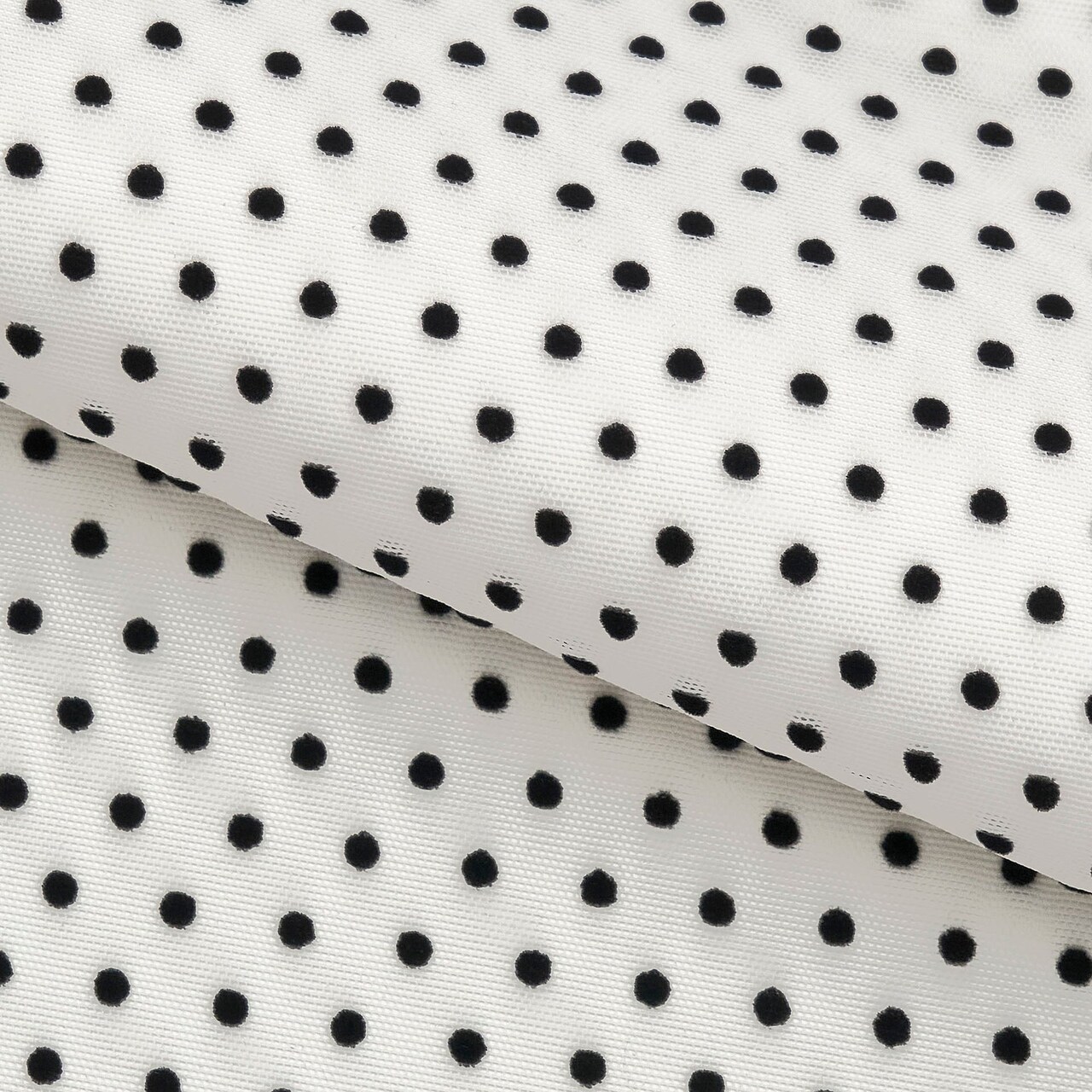 1 Yard Polka Dot Flocked Stretch Mesh Fabric 36" x 60" Length by Width